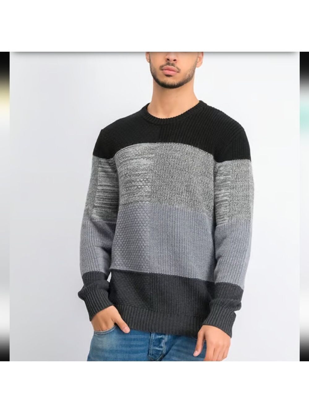 Diesel Men's Block Color Jumper Wool Knit Sweater Hype Mohair
